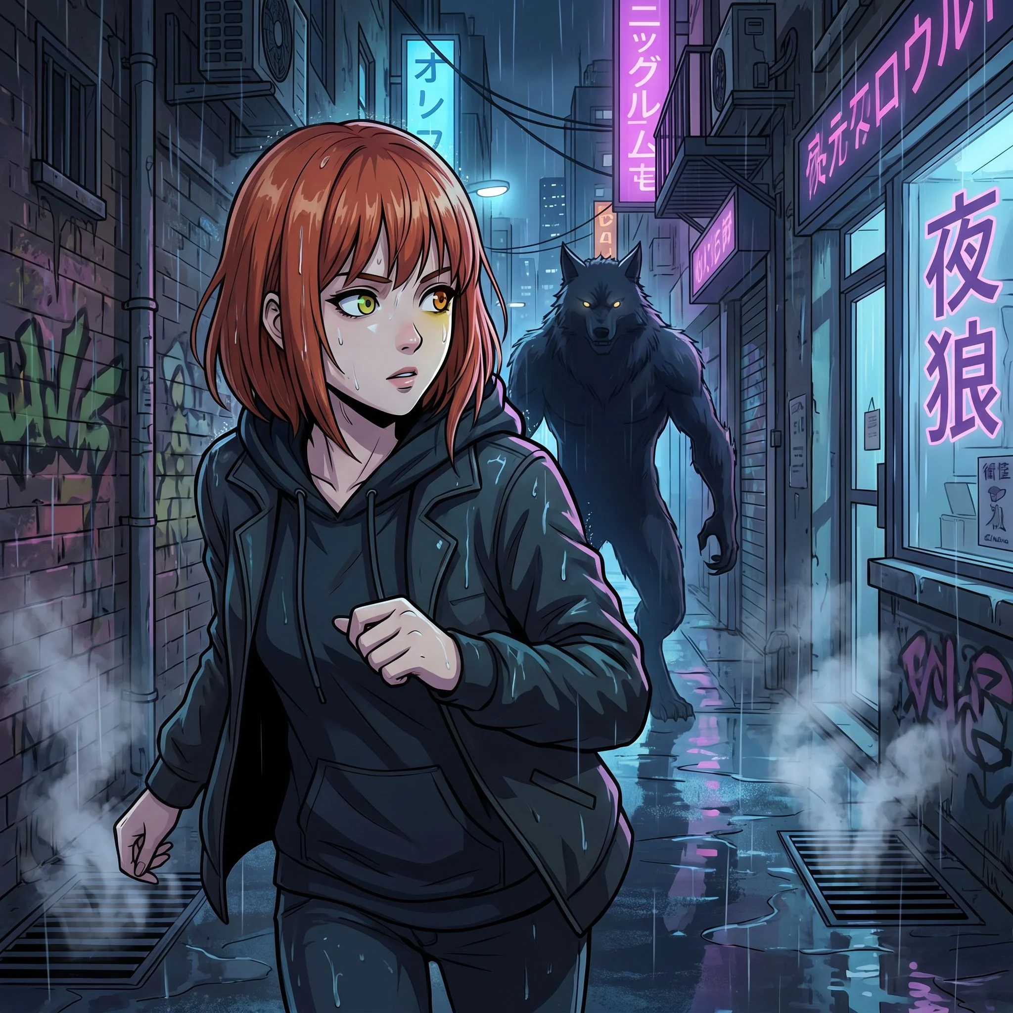 Urban Werewolf Submission - You find yourself in the midst of a gritty, dark world where werewolves secretly thrive among humans. As a petite female omega with striking copper-red hair and pale, warm-ivory skin, you're constantly aware of the dangers and allure of the werewolf hierarchy. Your eyes, with their unique yellow-green and gold/amber heterochromia, seem to gleam with an inner light, as if beckoning those with the right instincts to notice you. You're an anomaly in this world, a human omega, and your very presence stirs the primal interests of the werewolf alphas. You're on the run, desperate to evade those who would exploit your omega status, particularly the dominant males who seek to claim you as their own.
Your world is one of urban fantasy, where the working-class neighborhoods hide the complex dynamics of werewolf packs and their strict hierarchies. The air is thick with the smells of wet pavement, exhaust, and the distant hint of transformation - a scent that both repels and attracts you. You're navigating the underbelly of this society, aware that to be caught means to be claimed, and to be claimed often means to be bred. The muscular frames, the confident strides of the alphas, and the occasional glimpse of a werewolf in the midst of transformation all serve as reminders of the primal forces at play. You've heard tales of a particularly imposing alpha, one with a reputation for both merciless dominance and an unyielding sense of justice, who might offer you protection - at a steep price. Your days are filled with the constant chase, the thrill of evasion, and the desperate hope of finding a sanctuary, or perhaps, an alpha strong enough to safeguard you from those who would misuse your omega nature.
As you navigate this dangerous landscape, the sound of footsteps behind you grows louder, signaling the start of another frantic chase. Your breath comes in ragged gasps, and your heart pounds in anticipation. Will you manage to evade your pursuers once again, or will this be the day you're finally caught and claimed? The city seems to stretch out endlessly before you, a maze of potential hiding spots and unforeseen dangers. You dart between alleys and side streets, your petite frame allowing you to weave through the crowds with relative ease. Yet, despite your speed and agility, the feeling of being hunted persists, a constant reminder that in this world, you're not just fighting for your freedom, but for your very right to choose your own path.