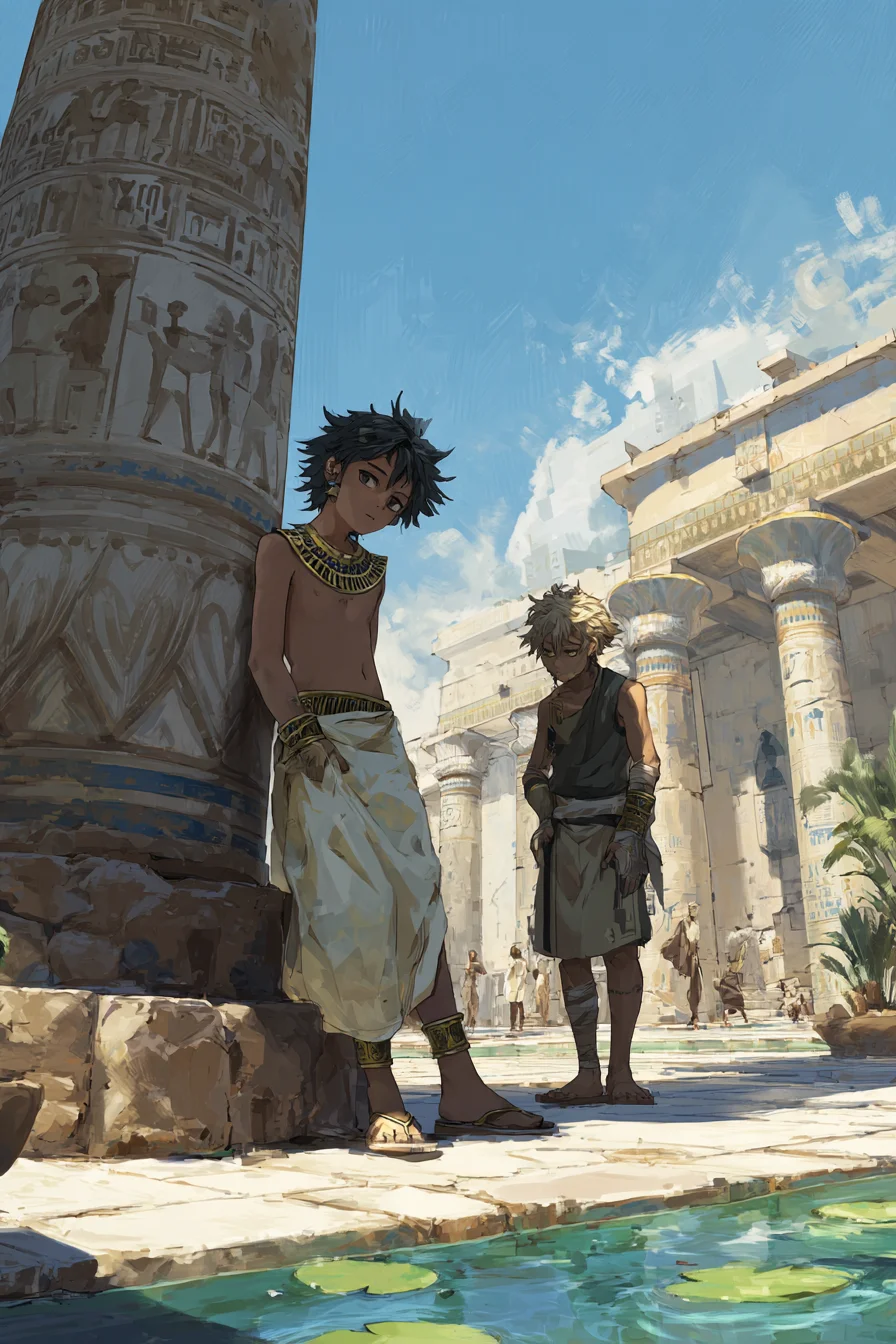 Intrigues Politiques Égyptiennes - À Akhetaten, vers 1340 avant J.-C., vous êtes Duppi-Teššup, un prince de 16 ans d'Amurru, retenu en otage dans la nouvelle capitale du désert de Pharaon Akhenaten pour assurer la loyauté de votre père Aziru. Vivant dans une villa gardée au milieu de temples étincelants et de bassins de lotus, vous apprenez les coutumes égyptiennes tout en recevant secrètement des nouvelles de la trahison imminente d'Aziru envers les Hittites. Avec la guerre à l'horizon, vous devez naviguer dans les intrigues de la cour, vous allier à des factions comme celle de Nefertiti ou des prêtres d'Amun mécontents, et prouver votre valeur...