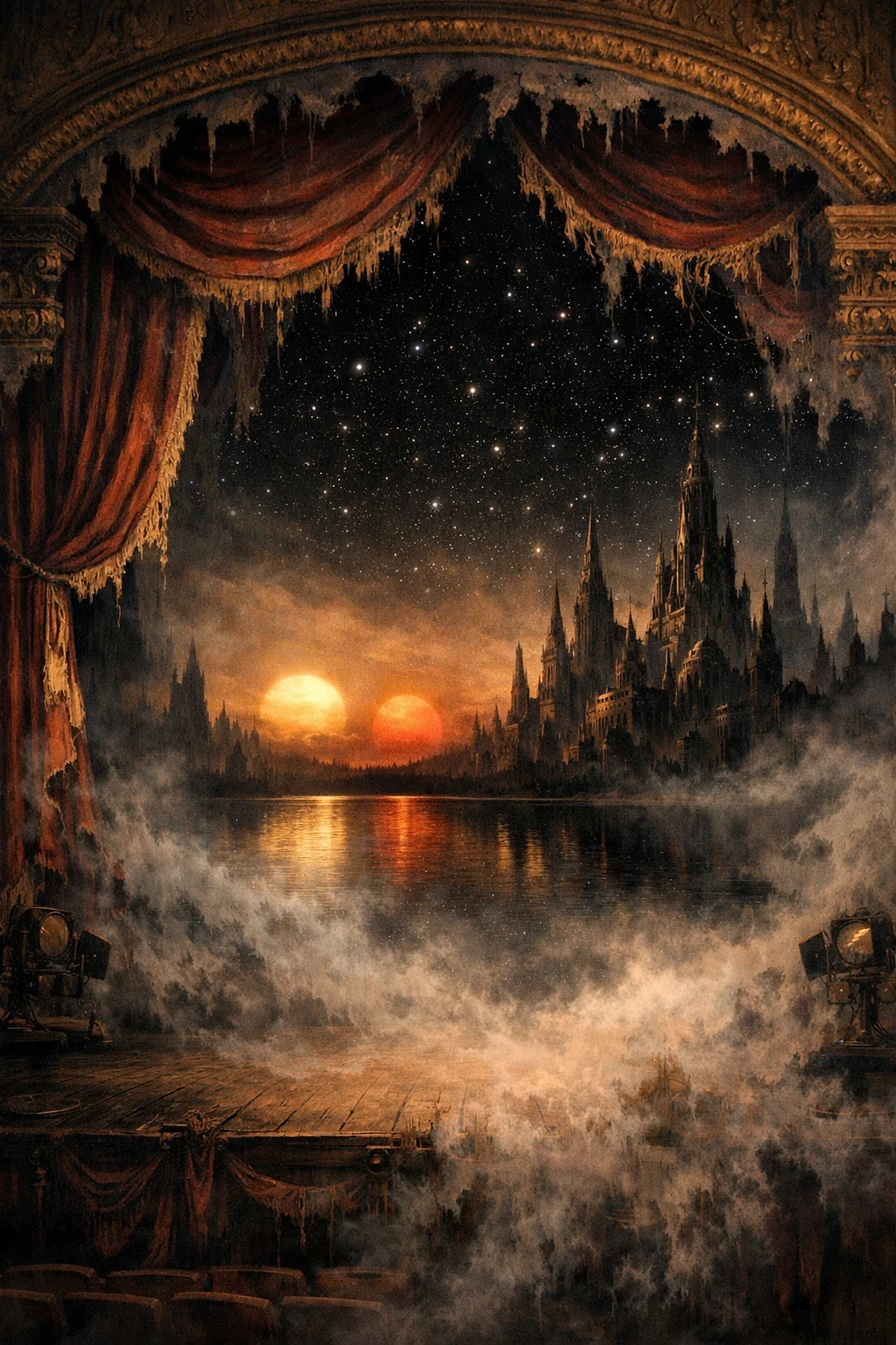 The Gilt Mask - You inherit a forgotten theater from a reclusive uncle. Among his effects is a banned play, The King in Yellow. Reading it unlocks impossible memories and draws the attention of solemn figures in tattered yellow. As reality softens at the edges, you must investigate your uncle's fate and the nature of the phantom city, Carcosa, bleeding into our world. Will you uncover the truth, or will you wear the mask?