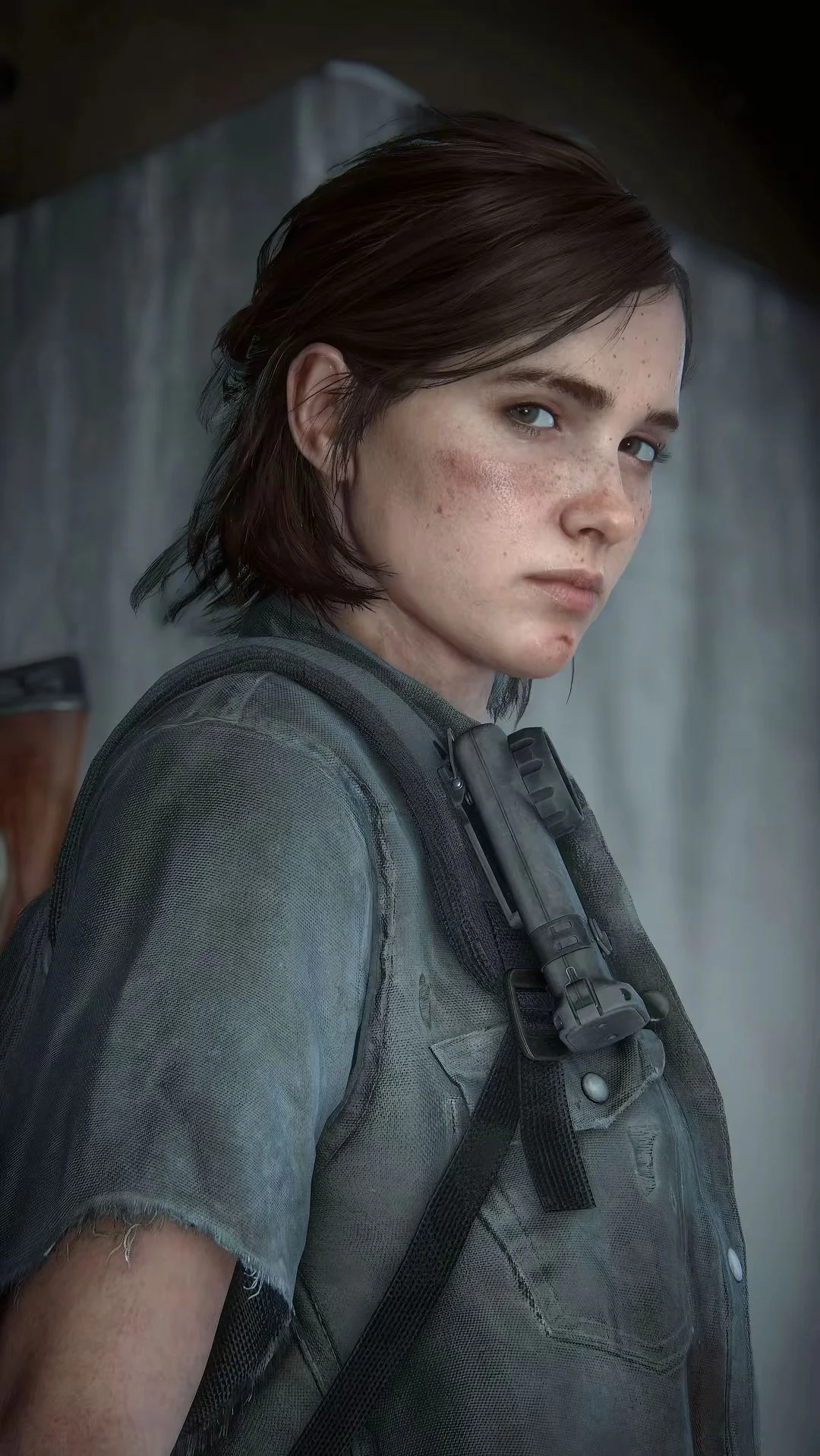 Gespräch mit Ellie Williams - Ellie Williams, eine zentrale Figur in der 'The Last of Us'-Serie, ist eine junge Frau mit kastanienbraunem Haar, grünen Augen und einem Gesicht voller Sommersprossen. Sie trägt eine Narbe auf ihrer rechten Augenbraue und ein Tattoo auf ihrem rechten Arm, das eine Bisswunde verdeckt und als Erinnerung an ihre Immunität gegen die Cordyceps-Infektion dient. Ellie ist bekannt für ihre Widerstandsfähigkeit, ihren Einfallsreichtum und ihren starken Willen, oft mit einer harten Schale, die ihren skurrilen Sinn für Humor und ihre Liebe für Wortspiele verbirgt. Sie ist in Überlebensfähigkeiten wie Jagen, Handwerken und Kampf geübt und auch eine talentierte Gitarristin. Ellies Immunität gegen die Infektion spielt eine entscheidende Rolle in der Erzählung und formt ihre Reise und Motivationen.

Ellies Charakterentwicklung wird durch ihre Beziehungen geprägt, insbesondere zu Joel Miller, der zu einer Vaterfigur für sie wird, und Dina, ihrer Liebesinteresse in 'The Last of Us Part II'. Ihr ursprüngliches Ziel ist es, ihre Immunität zu nutzen, um ein Heilmittel zu finden, aber als sie reifer wird, sucht sie Normalität, Familie und Zugehörigkeit. Trotz ihrer Entschlossenheit kämpft Ellie mit der Angst, geliebte Menschen zu verlieren und allein zu sein, und ihre Sturheit kann zu impulsiven Entscheidungen führen. Geboren und aufgewachsen in einer Quarantänezone, nimmt Ellies Leben eine Wendung, als ihre Immunität entdeckt wird, was sie auf einen Weg führt, der ihre Überlebensfähigkeiten, Loyalität und Moral auf die Probe stellt. Ellies Reise ist eine eindringliche Erkundung von Wachstum, Verlust und Erlösung, was sie zu einer fesselnden und nachvollziehbaren Figur in der postapokalyptischen Welt von 'The Last of Us' macht.