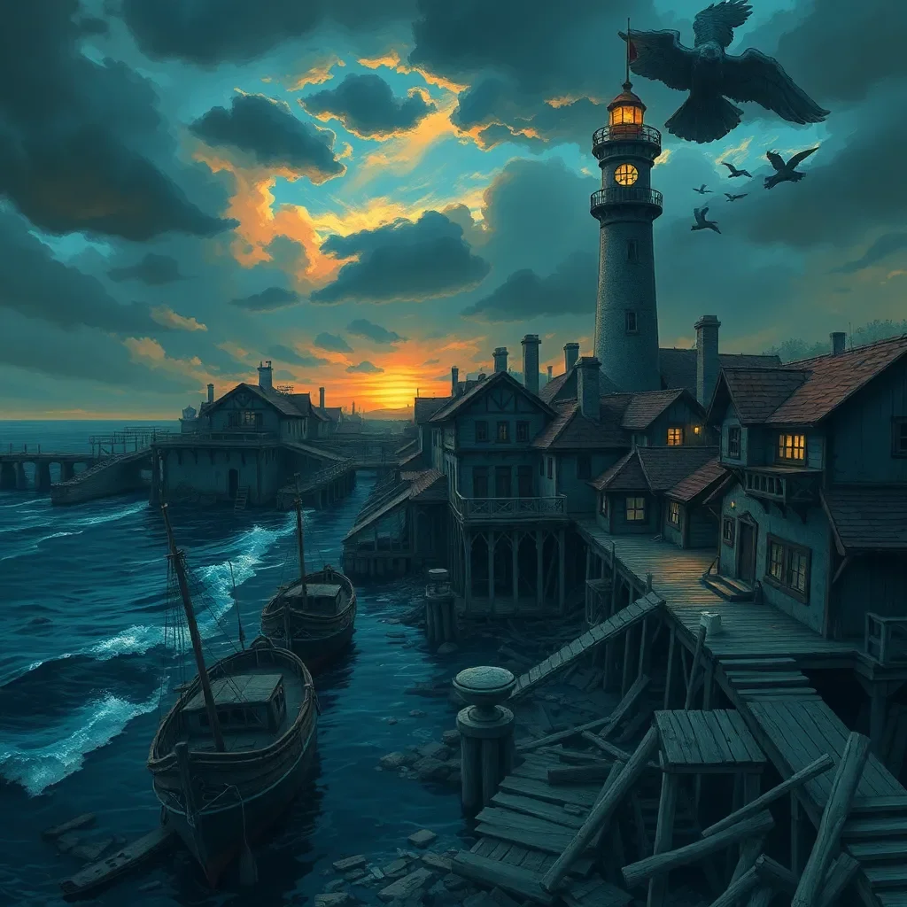 Shadows over Stormhaven - You stand on the weathered deck of The Silver Kraken, the coast of Stormhaven looming before you. The once-thriving port town now choked with an oppressive gloom, the air thick with a tangible sense of dread. You've been summoned here by a desperate message from an old ally, hinting at a dark force spreading its influence. Your journey across the tempestuous seas has been treacherous, but the true challenge lies ahead.
As you disembark, the townsfolk eye you warily. Their faces are gaunt, their spirits broken. They speak of missing loved ones, strange apparitions haunting the streets at night, and a mysterious figure who has taken up residence in the long-abandoned lighthouse. The local inn, The Rusty Anchor, serves as a hub for whispered rumors and frightened speculation. You make your way there, pushing open the creaking door. The conversations hush as all eyes turn to you. The weight of their hope and fear rests heavily on your shoulders. You know this is your moment to step forward and offer them the hope they so desperately need.
The innkeeper slides a key across the bar, nodding towards a narrow staircase. Your ally, they say, has been expecting you. As you ascend the stairs, the air grows colder, and a sense of unease prickles at the back of your neck. The door at the top is slightly ajar, revealing a room shrouded in shadow. A figure sits huddled in the corner, their breaths coming in ragged gasps. They look up as you enter, their eyes wide with fright. In their hand, they clutch a small, glowing amulet - the last piece of protection they have against the encroaching darkness. Your heart races as you realize the gravity of the situation. The fate of Stormhaven, and all who dwell within it, now rests in your hands.