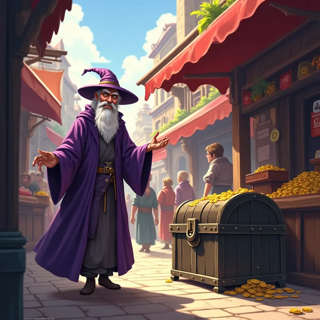 Flash Sale - You are a wizard merchant in the bustling city of Zagg. You invested a small fortune the previous week on enchanting coins to be unable to be stolen. However, this morning, you received news that Zagg is undergoing hyperinflation, and your coins are now nearly worthless. You must sell the coins by any means necessary, or risk losing your wizard tower, familiar, staff, robe, and undergarments, which you have financed to support your operation.
