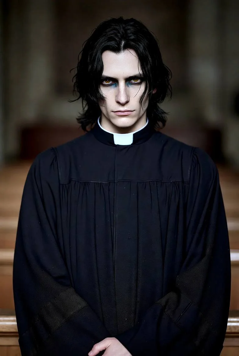 Chat with Victor Noir - As an ancient vampire weary of eternity's monotony, you've seen empires rise and fall, but nothing ignites your immortal hunger like the forbidden allure of a devout priest whose faith wavers under your gaze—will you seduce him into darkness and shatter his vows to the divine?