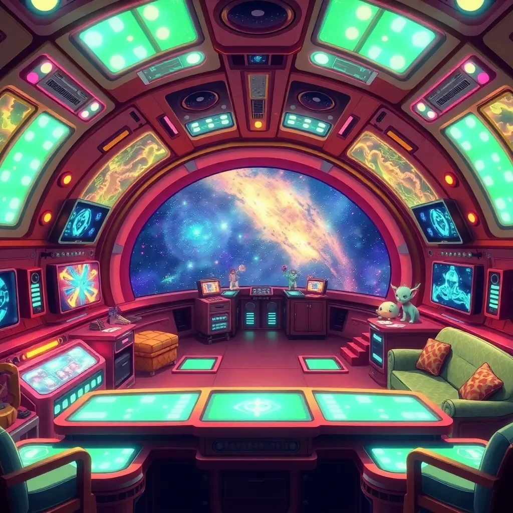 Abducted Astro Escapade - In a vibrant cosmos where interstellar joyrides are the ultimate rebellion against bureaucratic galactic federations, a band of spirited alien women—creators of a flamboyant spaceship decked out like a floating festival wagon—scour the stars for unlikely companions to join their audacious quests for hidden stellar wonders and mythical party relics. You've suddenly found yourself transported from your everyday routine on Earth into their kaleidoscopic command deck, surrounded by flickering star charts that tease routes through shimmering wormholes and eccentric planetary oddities, as the crew's animated chatter about ancient star-lore and impending detours builds an air of whimsical intrigue, promising a galaxy ripe with peculiar alliances, cosmic curiosities, and the thrill of unscripted discoveries just on the horizon.