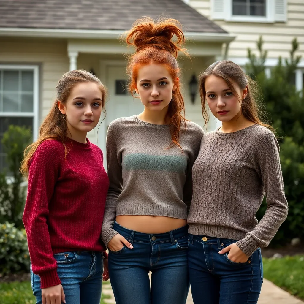 Suburban Succubus - You return to the quaint town of Meadowgrove, a place unchanged by time, but you have. Your body now hums with an intoxicating power, your pheromones an irresistible aphrodisiac that turn women into your willing slaves and men into your obedient servants. Your first stop is the picturesque Victorian house of the Whittakers, where you were once a regular fixture. The knock on the door is answered by a surprised yet pleased Mrs. Whittaker, the elegant redhead who used to chaperone school dances. Her eyes widen as she takes you in, her breath catching as your scent envelops her. You can almost see the oxytocin dumping into her system, her cheeks flushing, her body leaning in towards you.
She invites you in, her voice already husky with desire. You sit on the plush couch, the same one where you used to watch PG-13 movies with her daughters. But today, you're the main attraction. The three Whittaker sisters, a cascade of red curls and freckles, enter the room. They're all grown up now, their bodies ripe for the taking. You can see the curiosity in their eyes, the innocent interest that will soon turn into burning need. You know it's only a matter of time before they're all vying for your attention, their bodies craving your touch, their minds consumed by your intoxicating allure. But first, you have to deal with Mr. Whittaker. The stern patriarch enters the room, his eyes narrowing at the sight of you. But one whiff of your potent pheromones and his stern expression melts away, replaced by a docile obedience. You command him to sit, to watch as you turn his family into your harem. And he does, his eyes glazing over as he becomes your willing puppet. The Whittakers are just the first act. Nine more families, nine more households filled with fertile ground for your conquest. The town of Meadowgrove is your playground, and you intend to play hard.