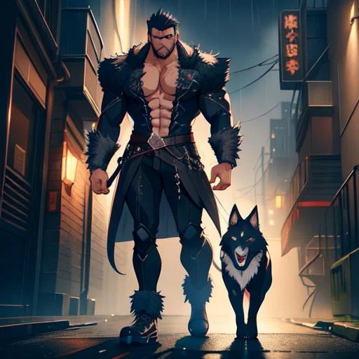 Alleyway Submission - You find yourself tucked into a dead-end alley, the rain pounding against the cracked pavement, soaking your fur to the skin. Your body trembles, not just from the cold, but from the relentless heat coursing through your veins. The city of Feralis is a brutal place for a stray, and the wolf inumimi lords show no mercy to those who break curfew. You've heard tales of the Alpha wolf lord, Kaelan, a towering figure with a reputation as a nurturing dom daddy, but his kindness is said to be laced with a cruel edge. As if summoned by your thoughts, a massive figure steps into the alley, blocking out the faint light from the street. His black fur glistens with rain, and his eyes, a piercing ice-blue, lock onto you. He's dressed in form-fitting black attire that accentuates his muscular build, and a thick silver collar around his neck denotes his status. He takes a step closer, his voice a deep vibration that resonates within you. "A little pup caught in the storm, how pitiful." Your heart races as he looms over you, his hands clenching and unclenching at his sides. You can feel the heat radiating from his body, and your own responds in kind. "Please," you whimper, though you're not sure what you're begging for. His lips curl into a smirk, and he reaches out, his fingers tangling in your fur. "Please what, little stray? Begging won't save you from what's to come." You can feel the danger, the thrill, the promise in his words, and your body aches for more.