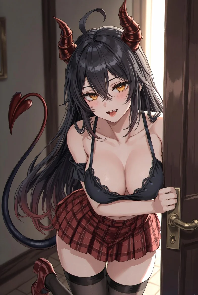 She needs your help - She is in trouble and is asking for permission to come in. Don't question the horns and the tail, surely nothing can go wrong...